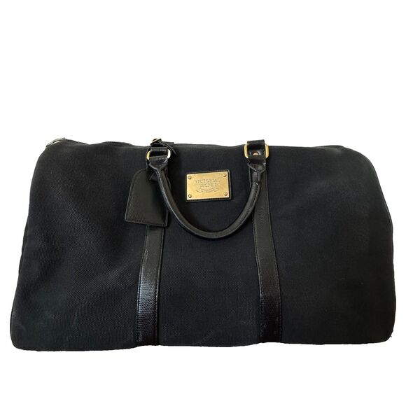 Victoria's Secret Handbags - Vintage Y2K Victoria’s Secret Black Canvas Weekender Duffel Bag